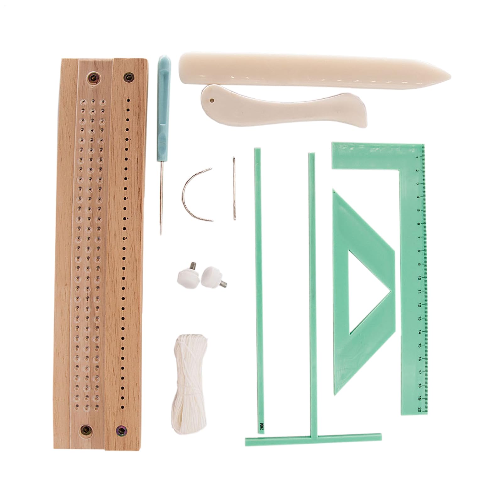 Kit di rilegatura per libri, set guida di perforazione in legno per | Materiali da cucito per rilegatrici, artigianato di carta, quaderni per insegnanti,