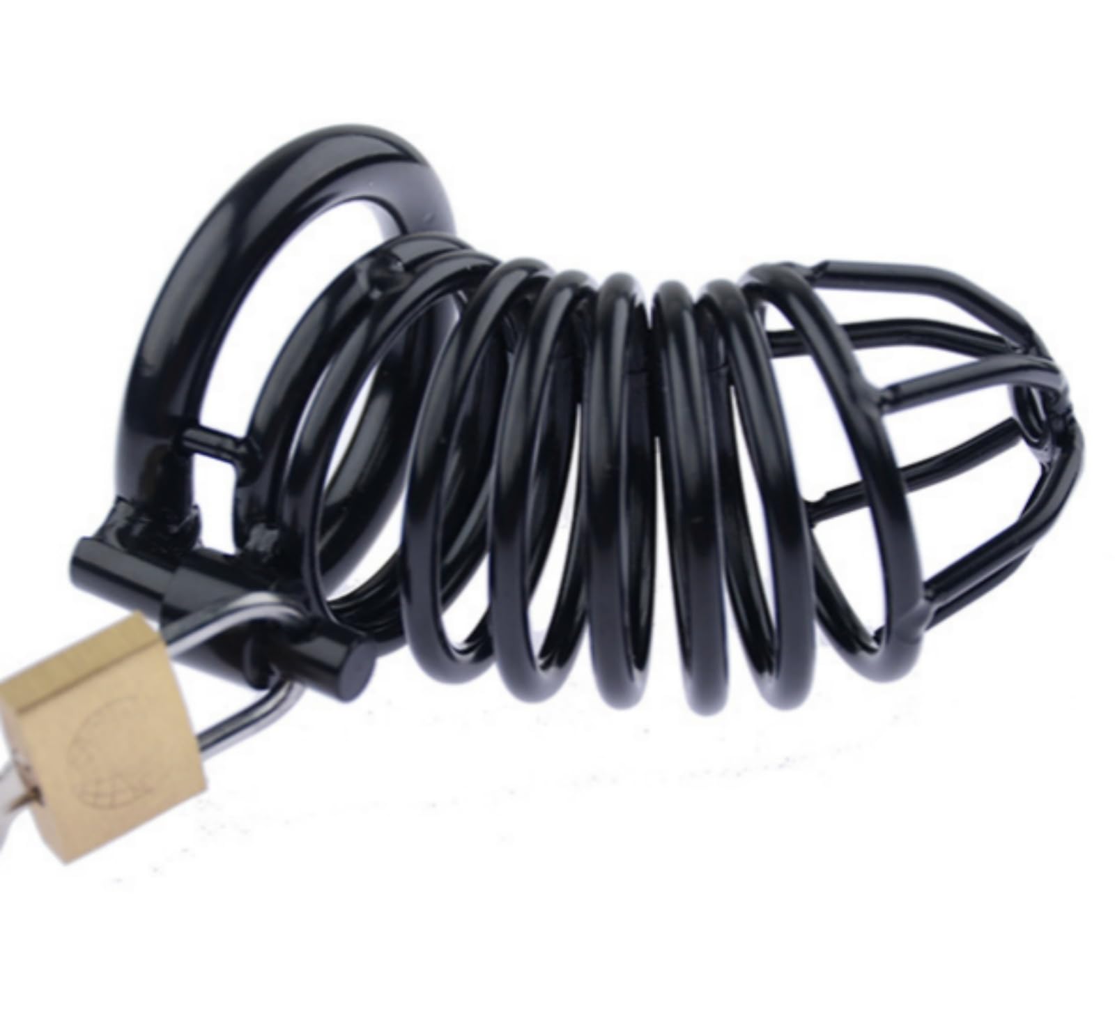 Generico 3 Misure di Gabbia Lunga da Uomo in Acciaio Inossidabile Color Argento, ventilata e Traspirante, Nera e Argento (40 mm/45 mm/50 mm)-IRMZ28