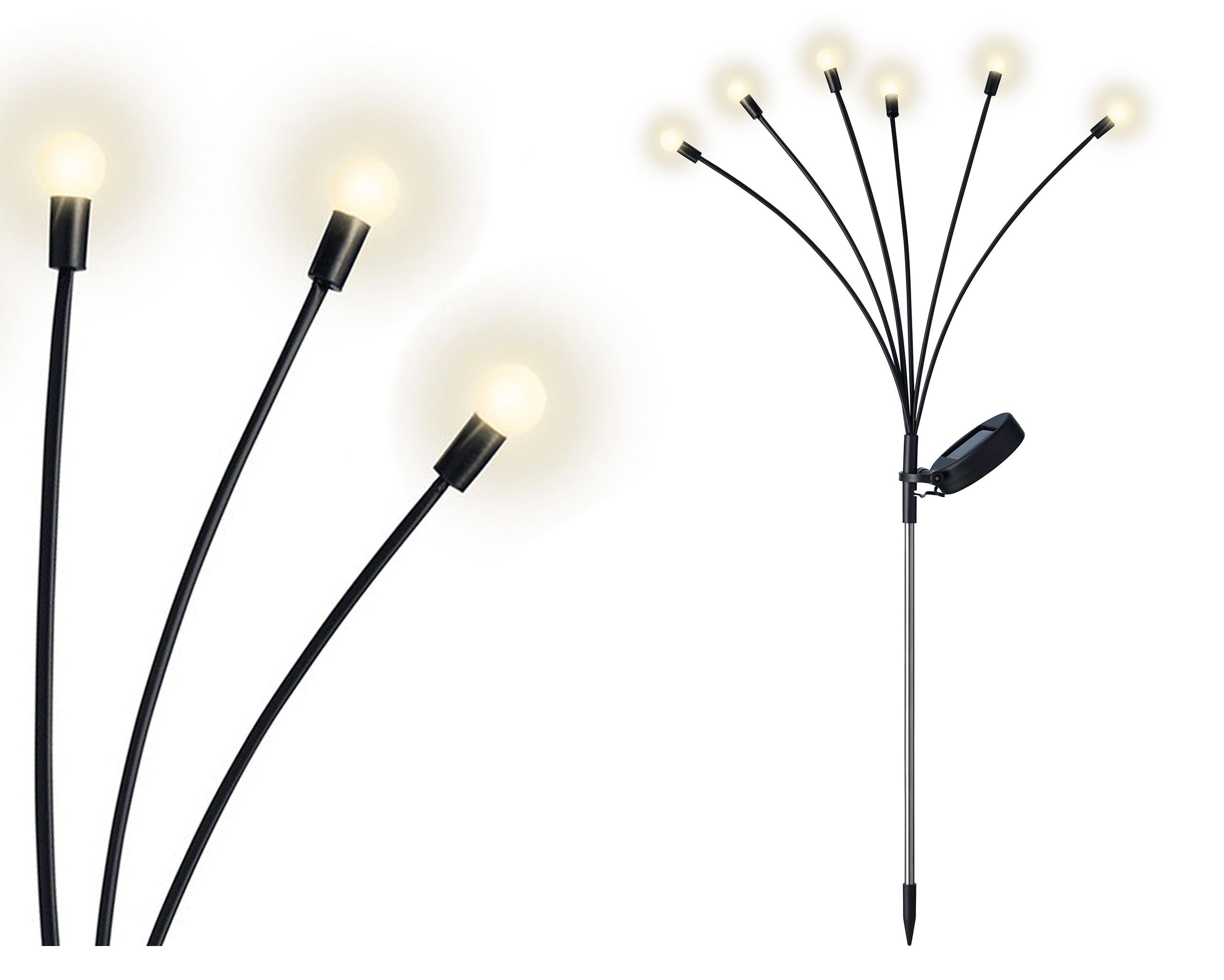 Lumineo Warm White Berry Solar Stake Light Firefly Decorative Garden Path Light 66Cm
