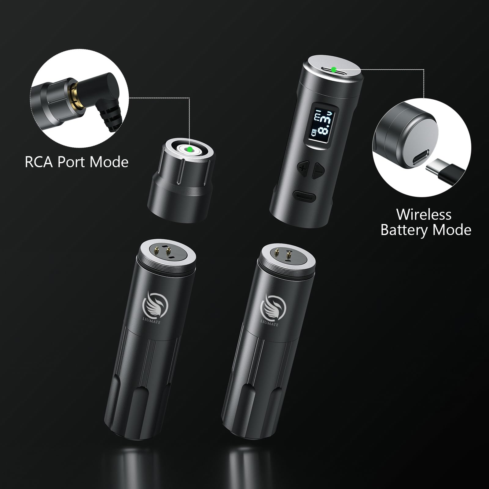 Wireless Permanent Makeup Machine with 2pcs Batteries, máquina de maquillaje permanente con 15pcs Cartridge Needles RCA Adapter for Artists Beginners