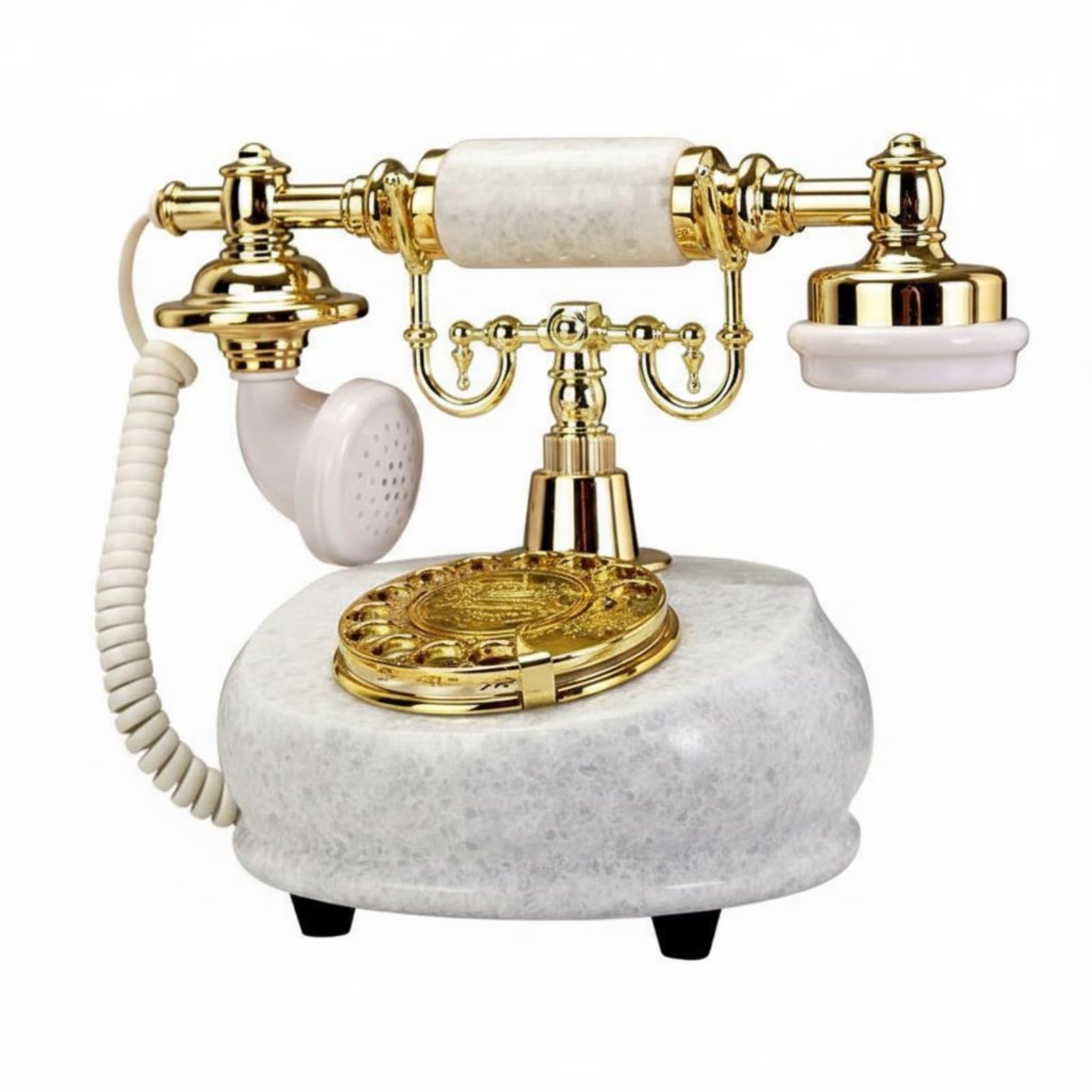 Card-Inserting Jade-Tone Wireless Phone Decorative Piece Ornate Vintage Handset Phone Retro Tabletop Telephone, White, Card Rotary Jade|Consumer Electronics | Vintage Electronics-image-14