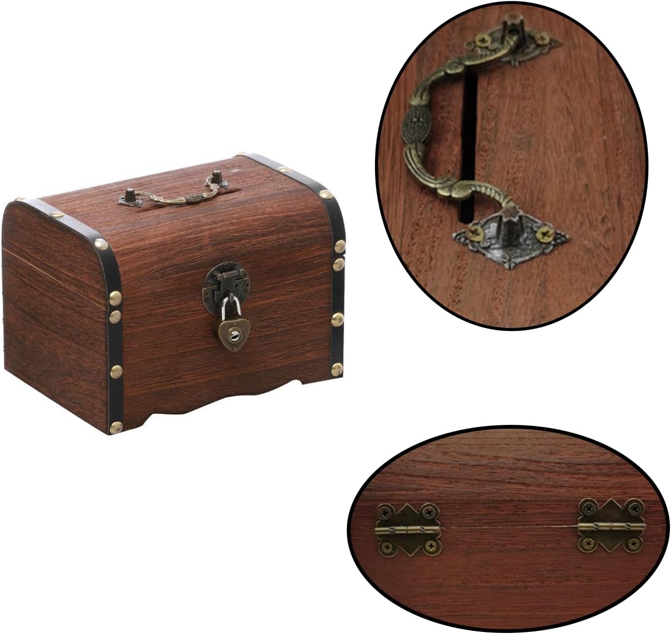 Tresor Chest 1 Piece Wooden Storage Box Small Wooden Treasure Chest Vintage Wooden Storage Box Treasure Chest Padlock Wooden Box Pirate Box Treasure Box