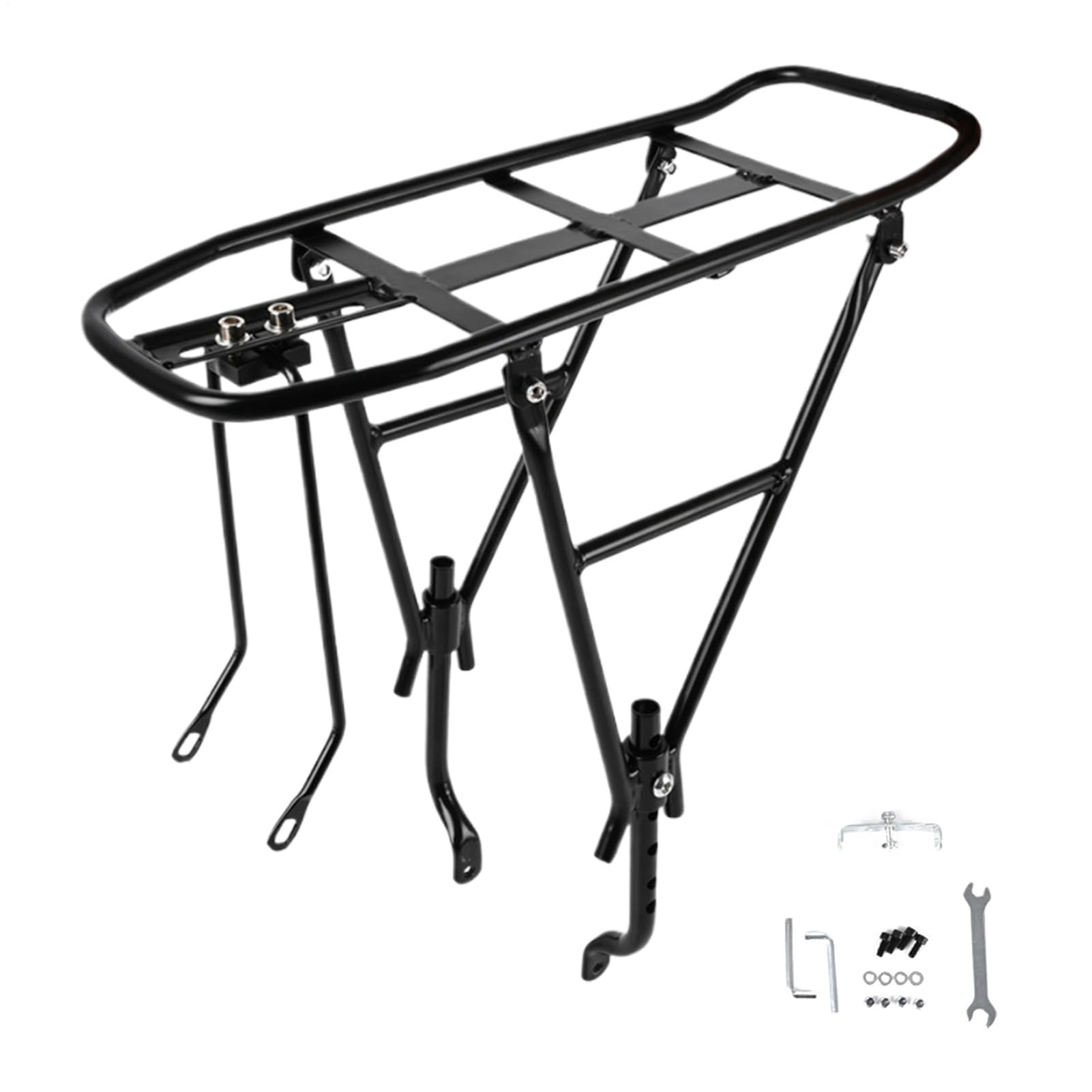 Bagażnik rowerowy, gruby, poszerzony bagażnik bagażowy, 40 x 14 cm, stabilna rama podtrzymująca bagażnik, stojak do siedzenia, idealny do codziennych dojazdów do pracy, entuzjastów jazdy na rowerze