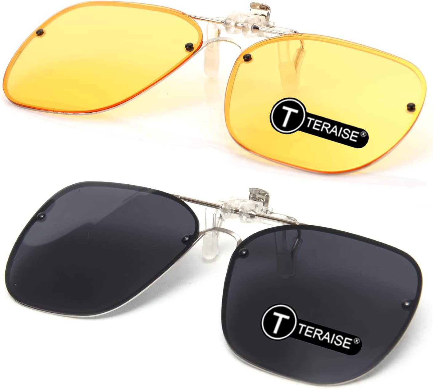 Clip-on Night Vision Glasses Flip up Driving Glasses Men Women HD Polarized Anti Glare UV400 for Outdoor