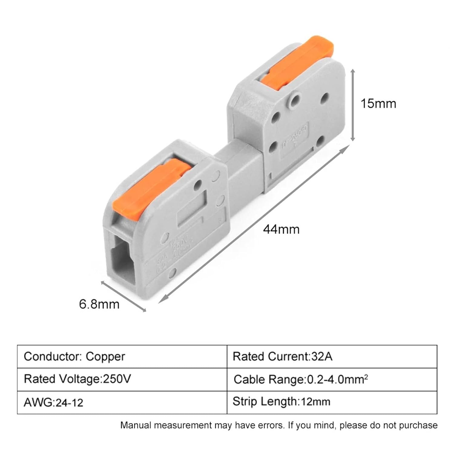 Docking Quick Wire Connector Male Female Universal Compact Push-in Conductor Terminal Block Electrical Wiring Connectors 5Pcs(LT-2604D-1O)