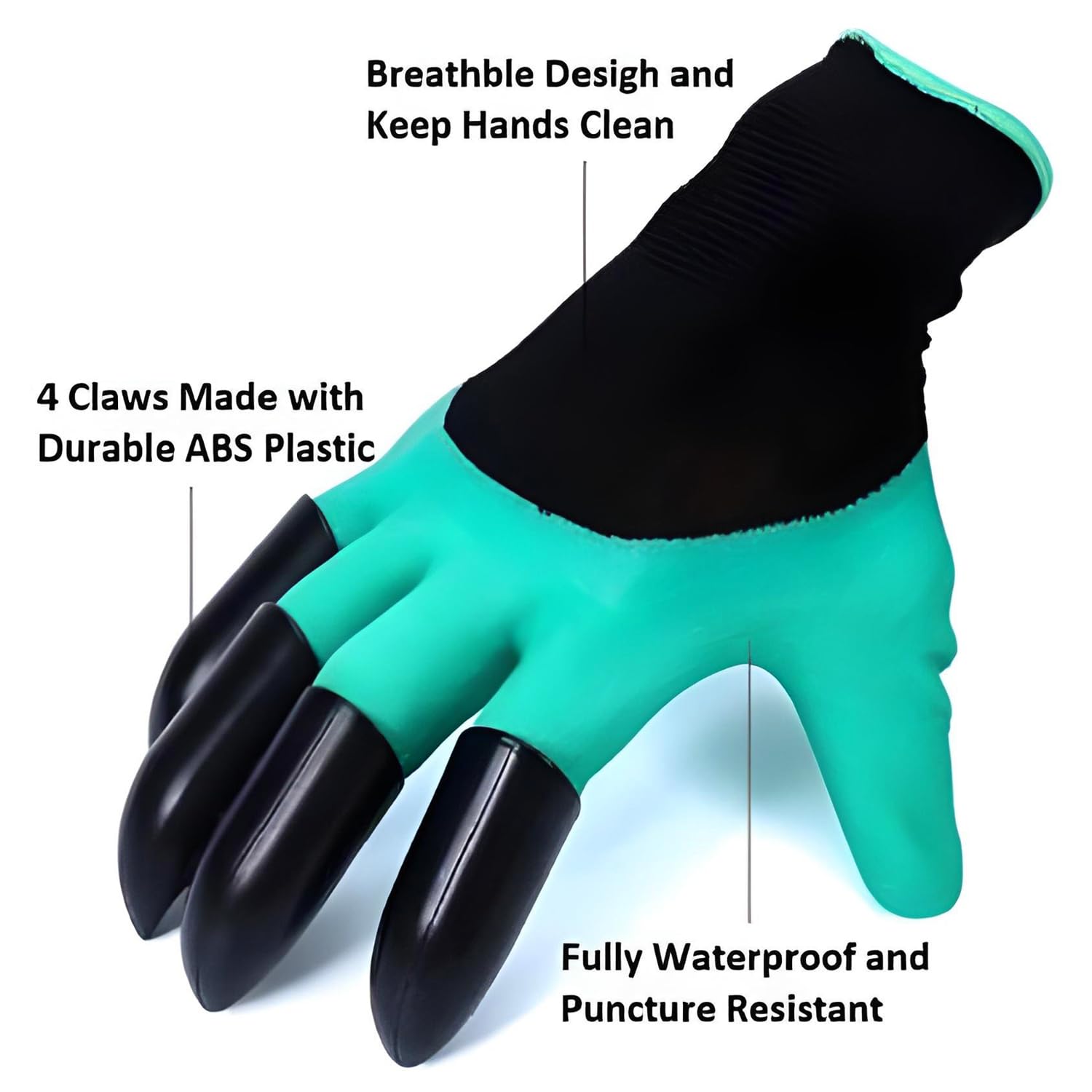 Oblivion Gardening Gloves 1 Pair β Heavy Duty Garden Work & Farming Gloves with ABS Claws, Scratch-Resistant, Non-Slip, Waterproof, Durable Protective Gloves for Digging, Planting & Outdoor Use