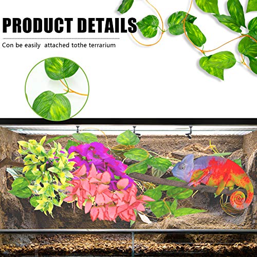 image for Chuangdi 4 Pieces Artificial Reptile Plants Reptiles Terrarium Hanging