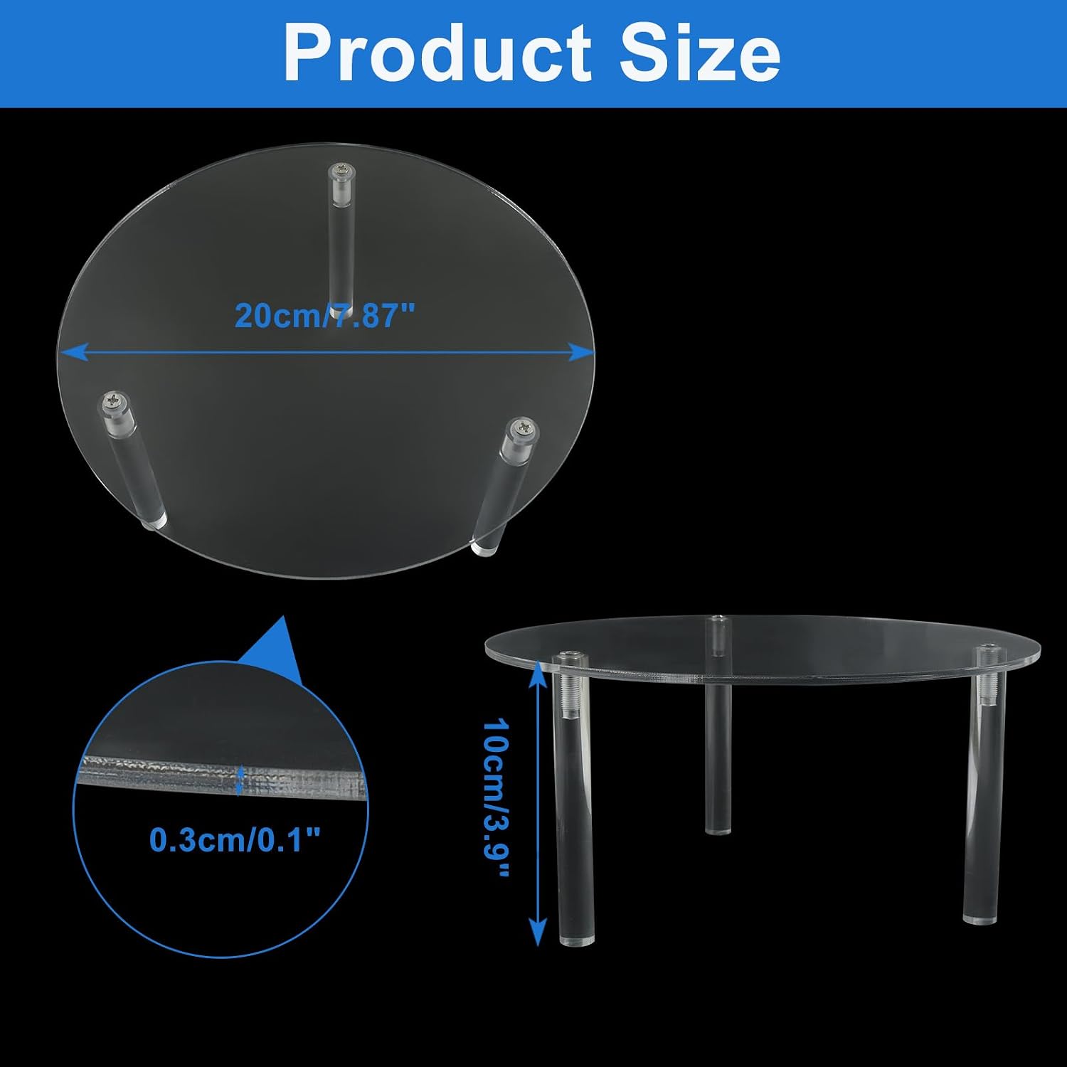 2pcs Drink Dispenser Stand, Clear Acrylic Stands, Water Acrylic Holder for Parties and Events, Fit Max 7.87 Inch Diameter of Glass Beverage Dispenser