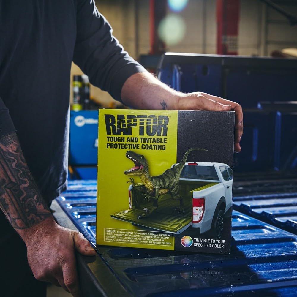 U-POL Kit RAPTOR® Rivestimento Protettivo Tintabile, TINTEGGIABILE, Kit 4 Bottiglie con Indurente, 3.8 Litri, Resistente a UV, Ruggine e Corrosione