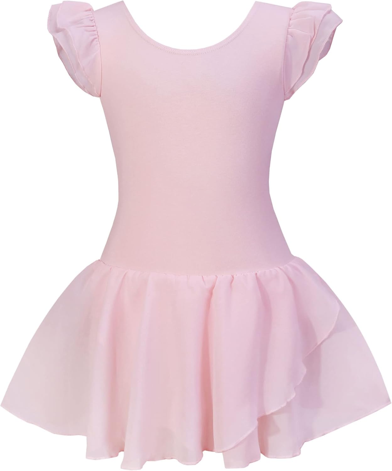 *daisysboutique* Girls Ballet Skirted Dress Ballerina Costume Ruffle Sleeve Tutu Dance Outfit Leotard