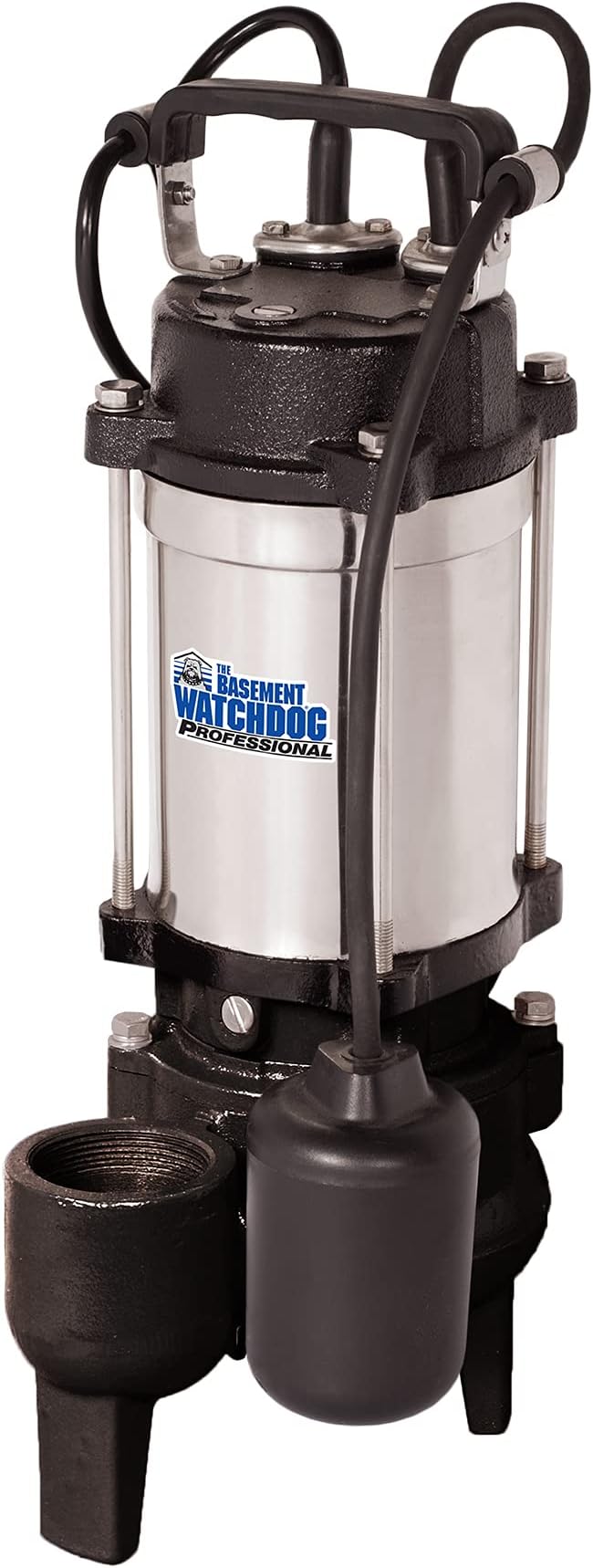 THE BASEMENT WATCHDOG Model SW-50T 1/2 HP 6,000 GPH at 0 ft., 4400 GPH at 10 ft. Cast Iron/Stainless Steel Submersible Sewage Pump with Tether Float Switch