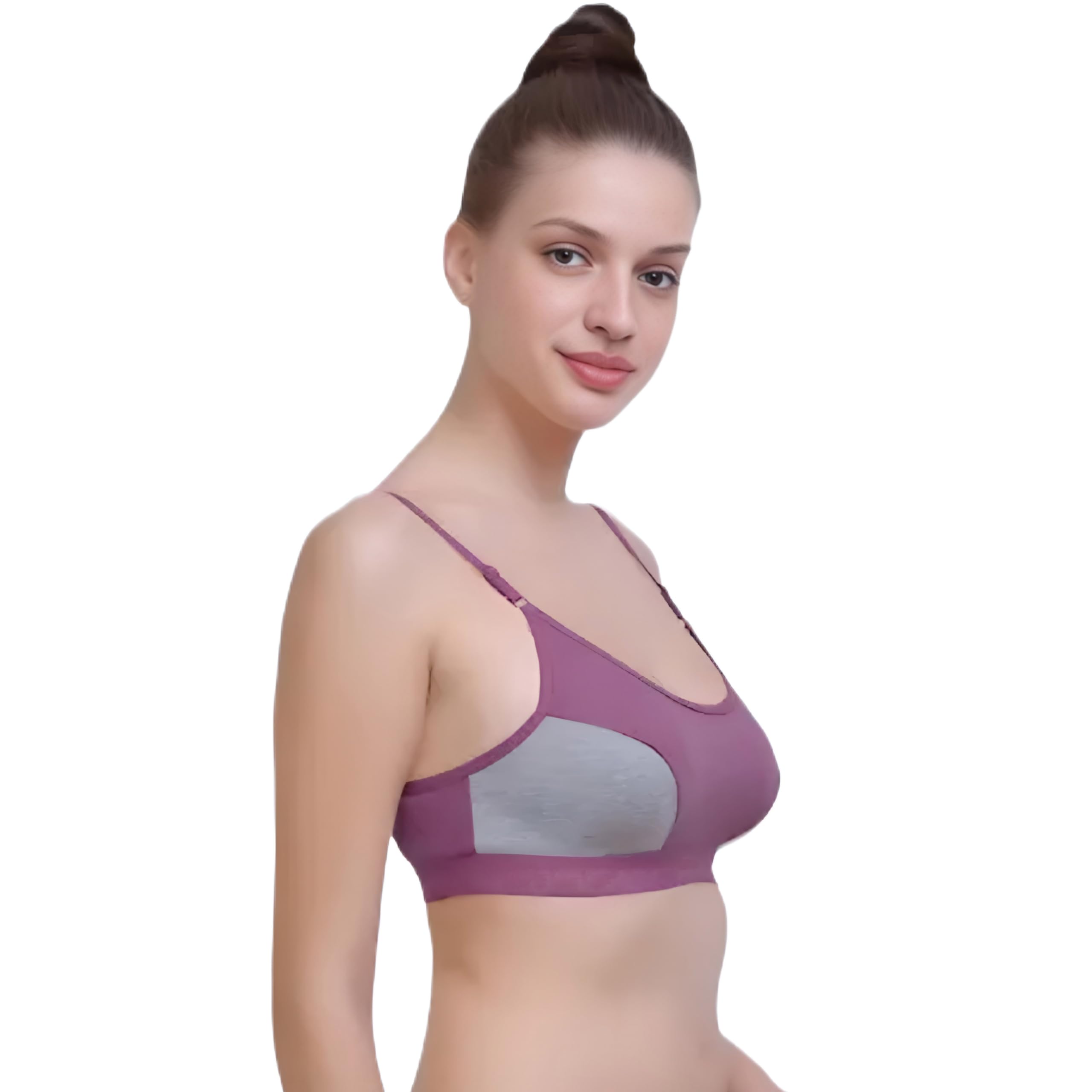 Women & Teenager Cotton Non Padded Non Wired Sports Bra | Comfortable Dailywear Bras with Adjustable Straps-picture-40