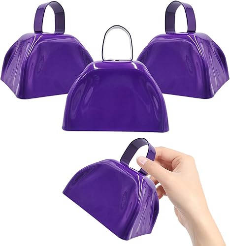 Miniatura 10 de The Dreidel Company Campana de animación de Metal Cowbell Noisemaker, Año Nuevo, aula escolar, campanas de boda y campanillas de percusión,