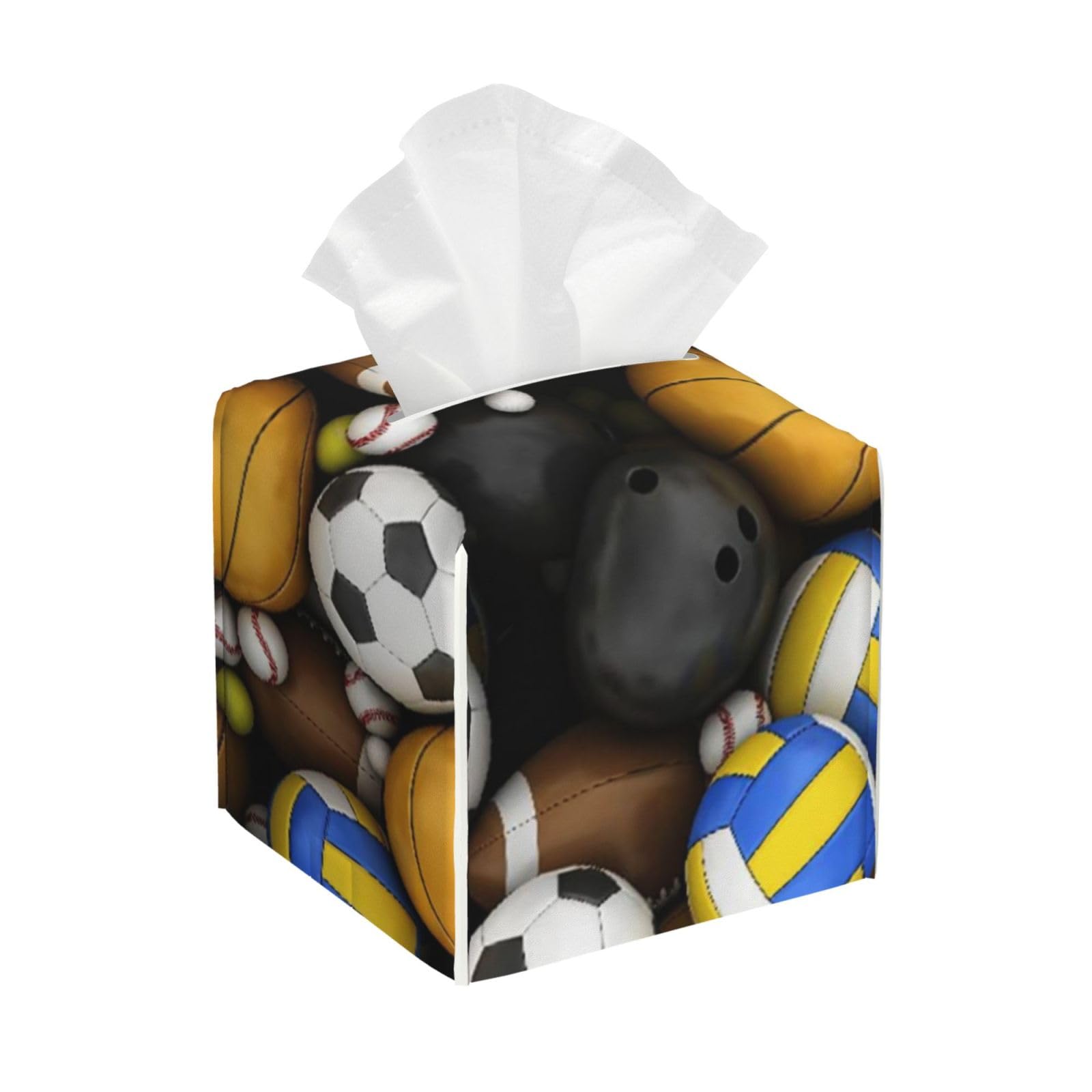 Football Basketball Baseball Bowling PVC Cube Tissue Pack for Home Office Bathroom Use