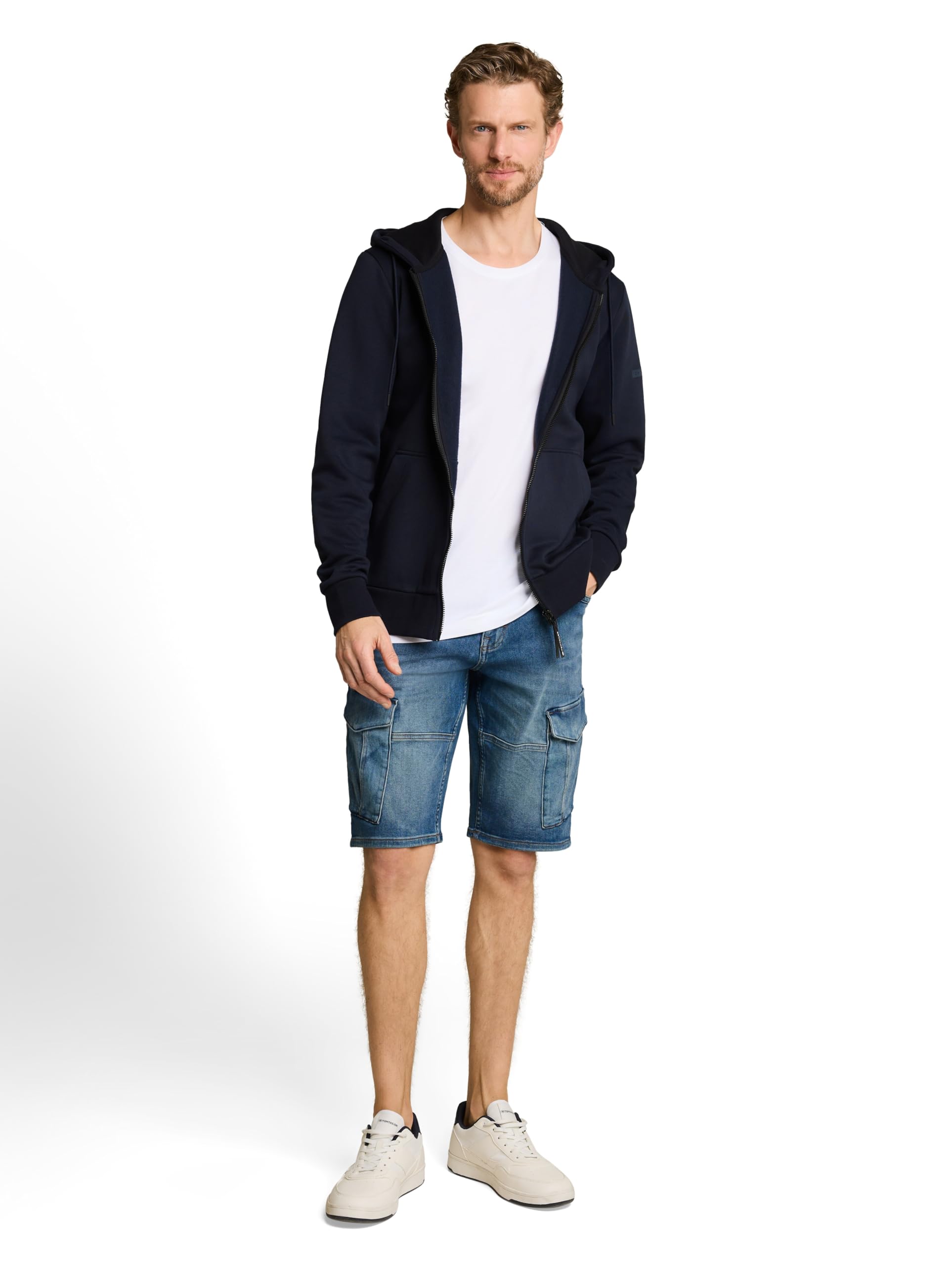 Tom Tailor Herren TTMARVIN Straight Cargo Jeans Shorts 1051462