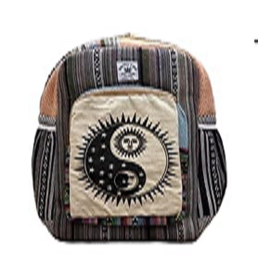 Yang Sun & Moon Backpack | Vintage Tribal Canvas Travel Bag for Men & Women | Ethnic Laptop & College Backpack-picture-20
