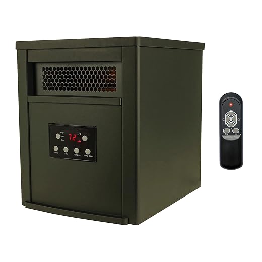 LIFE SMART Black 6 Element Infrared Heater Steel Cabinet