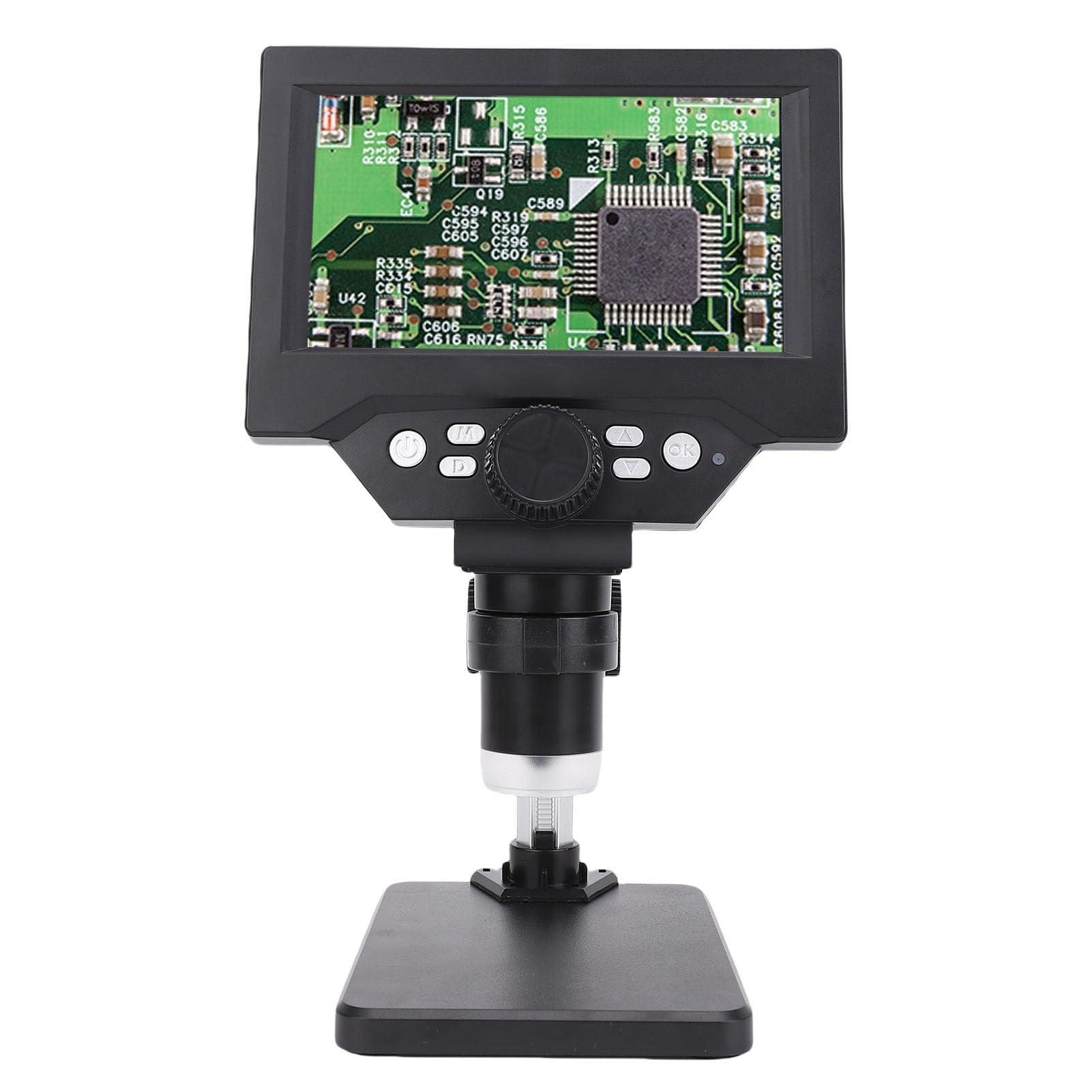 SIXRUN Microscopio Electrónico Digital, Pantalla de 5,5 Pulgadas, Aumento de 1000X para Trabajos de Inspección y Reparación de Monedas