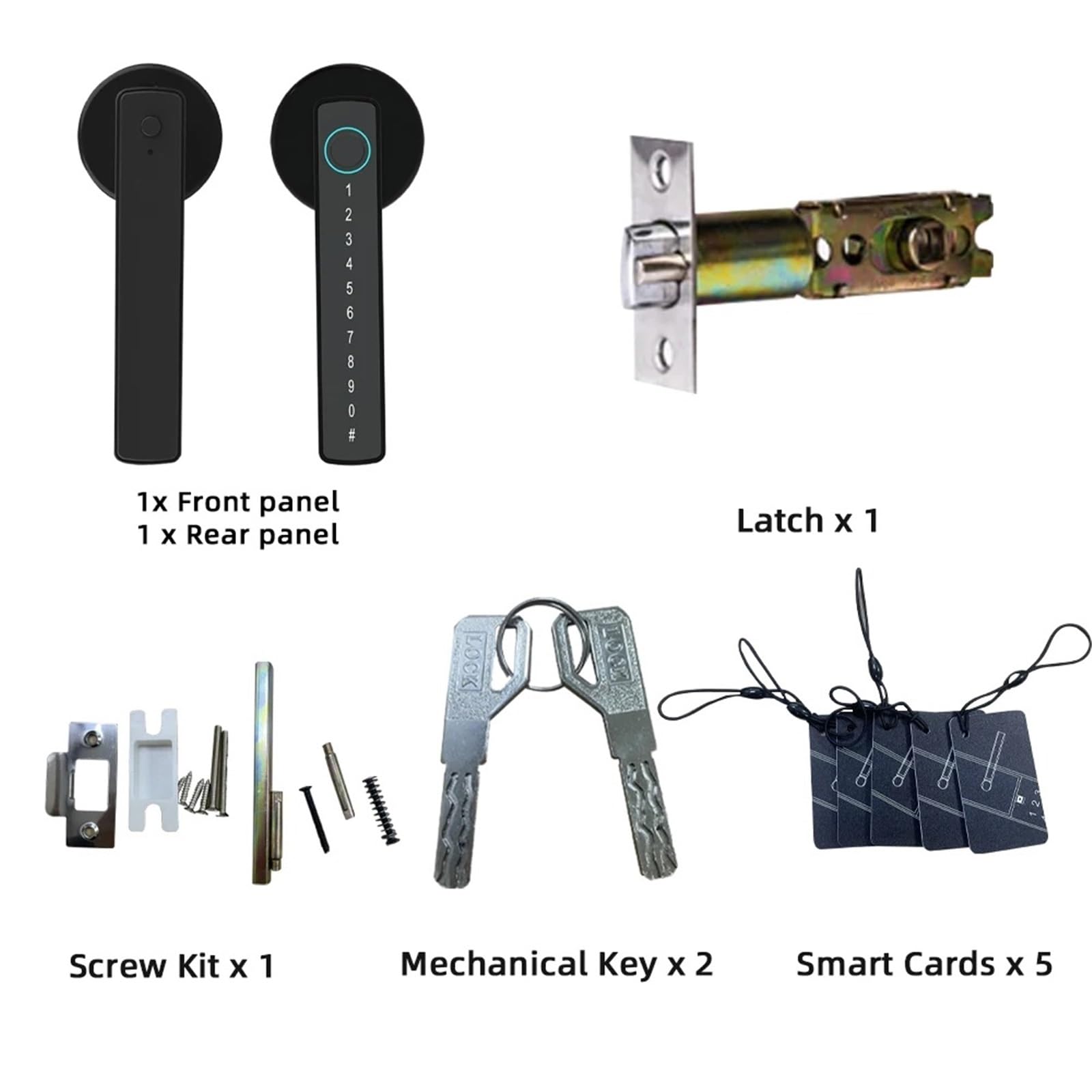 Serratura Smart, Serratura elettronica digitale con serratura for impronte digitali con password/chiave/scheda IC/Smartlife/sblocco APP,per camere da letto, uffici e hotel(M5 Black)