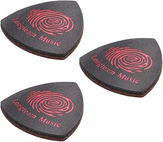 Milisten 3pcs/ Set Leather Picks for Ukulele Guitar Bass Plectrums Thumb Finger Guitar Picks Finger Pick for Acoustic Guitar Banjo Ukulele Black