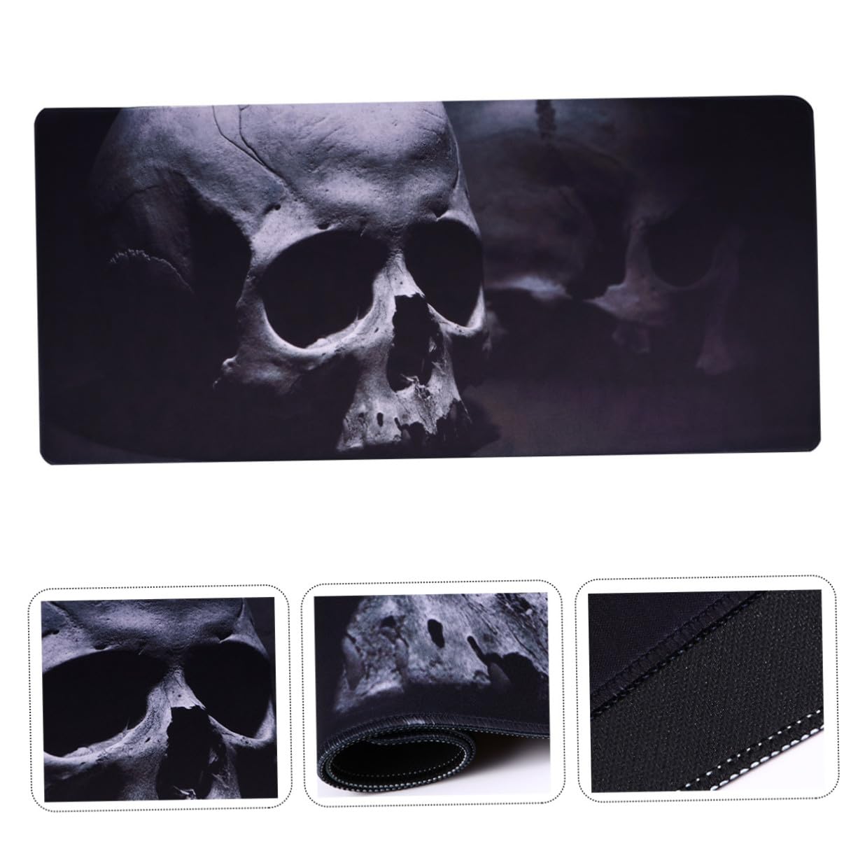 Tappetino per Mouse Extra Large Motivo Teschio Halloween, Base in Gomma Antiscivolo per Ufficio e Gaming, Superficie Liscia per Precisione e Comfort alla Scrivania