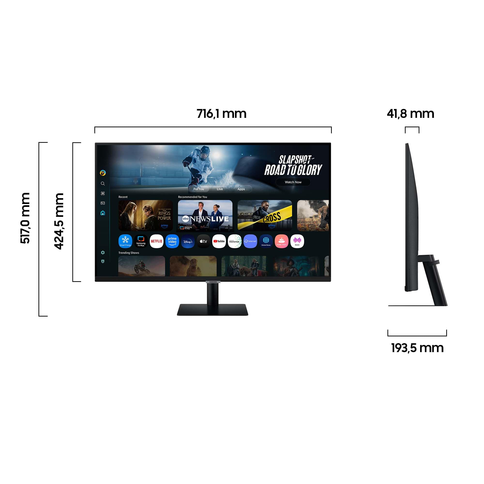 Samsung M70F 32 Zoll 4K Smart AI Monitor VA-Panel 3840x2160 60Hz HDR10 USB-C HDMI