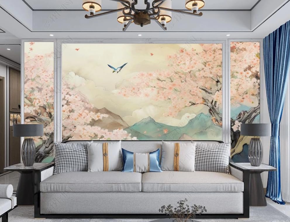 Papier peint intissé chinois classique géant 350x256 cm pour decoration murale salon