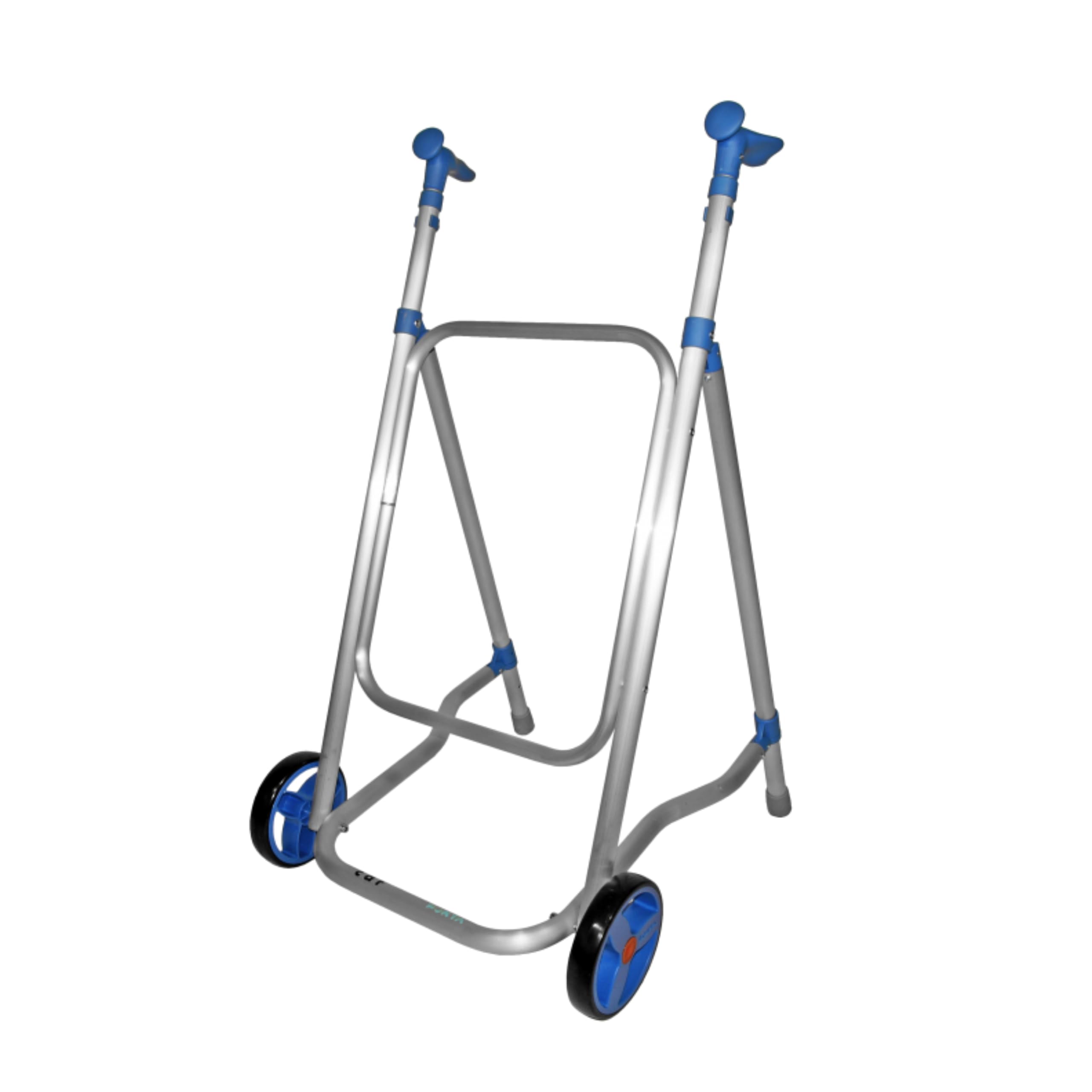 Forta CAR - Andador para Personas Mayores de Interior, sin Asiento, Plegable y Ligero (2,2 kg) - Andador Regulable en Altura, Ruedas Fijas, Aluminio Resistente - Soporta hasta 125 kg (Azul)