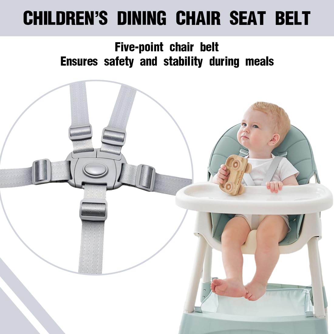 Cinture Di Sicurezza Seggiolone 5 Punti ZEPIQOR - Imbracatura Regolabile Per Bambini - Foto 9