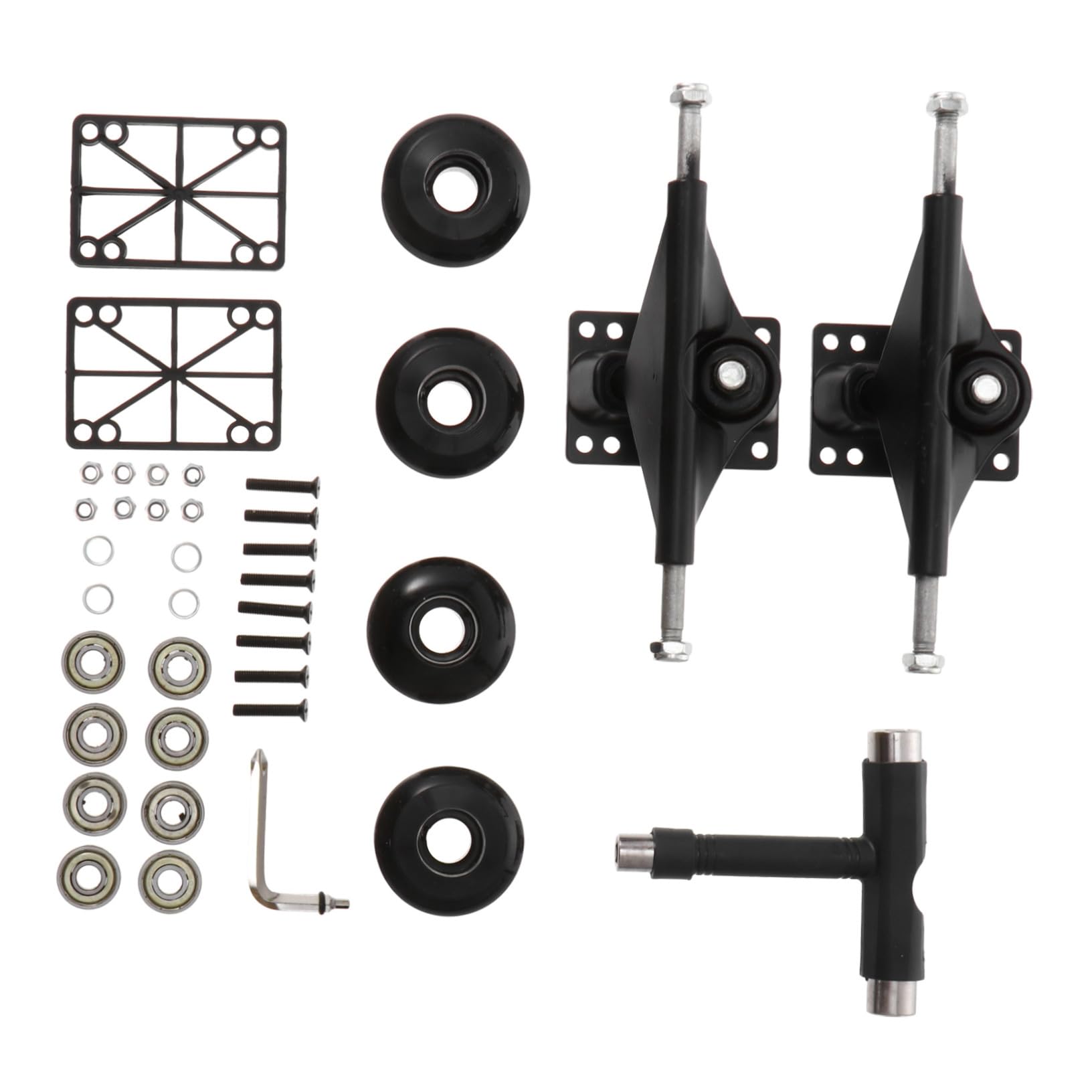 Hemobllo Kit Completo de Puerte y Ruedas Alta Capacidad de Carga Varios Estilos Fácil de Instalar para Patineta Rodamientos de Aleación de Aluminio para Skaters