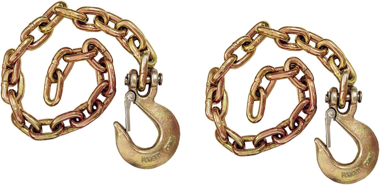 5/16" Tow Hook Chain Hook Grade 80 Chains Slip Hook Chain Trailer Hook Chain Trailer Safety Chain with Clevis Snap Hook, 18,800 lbs Tow Hook Chain (30in)
