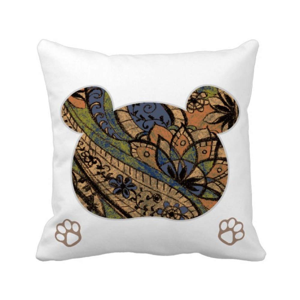 Housse de coussin motif lotus abstrait taie carrée déco salon canapé
