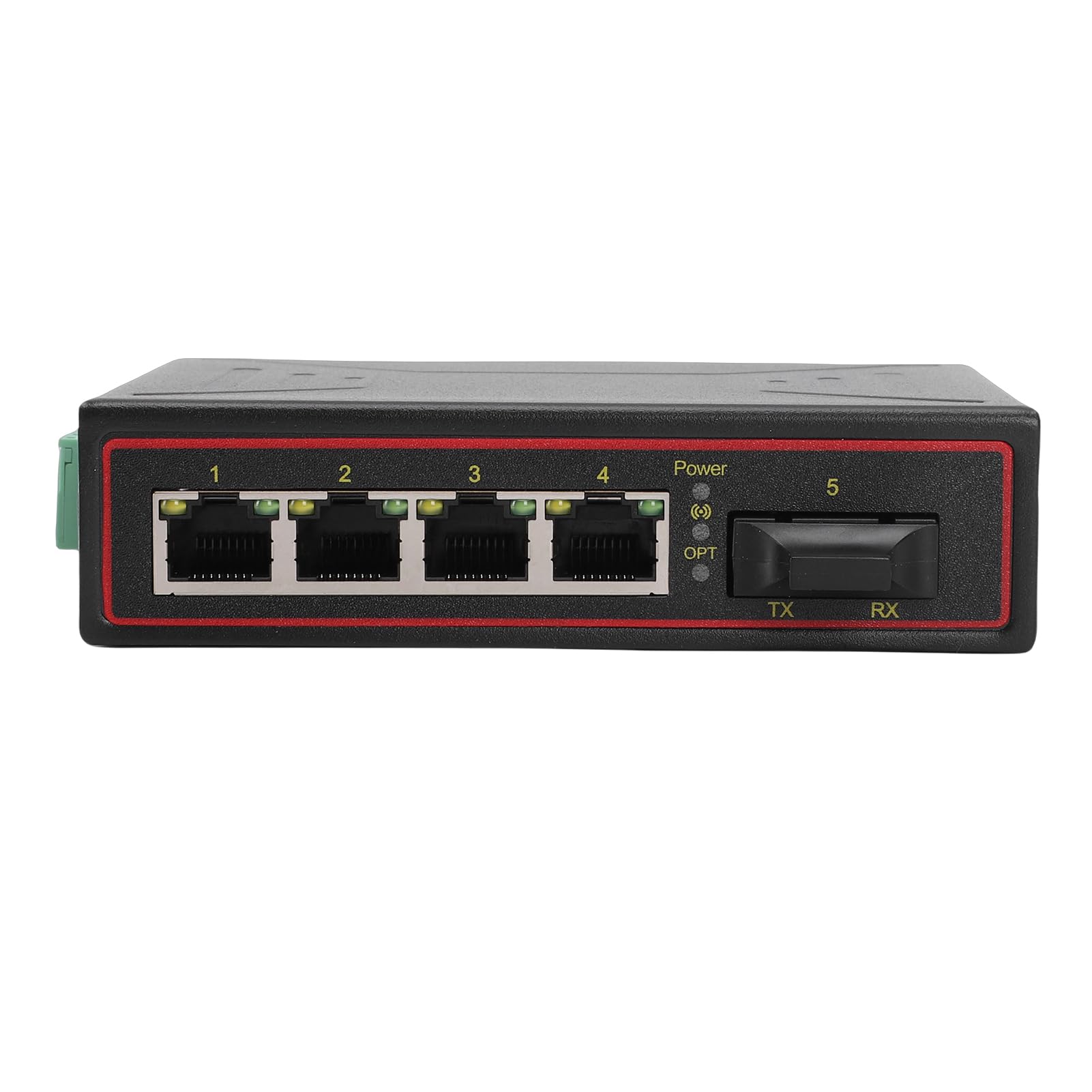Fabater Convertitore Multimediale in Fibra Ethernet Switch Ethernet Industriale Ad Alte Prestazioni 10M 100M per Sistemi di Rete Metallo 1 Porta Ottica 4 Porte