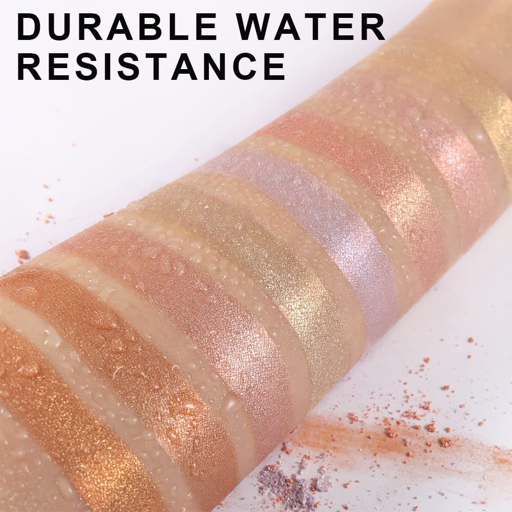 8 Colors Face Body Shimmer Highlighter Highlight Makeup Contour Palette iluminadores de maquillaje,Highlighter+Makeup Gold Shimmer Blush Bronzer and Makeup Highlighter Powder Palette Illuminators