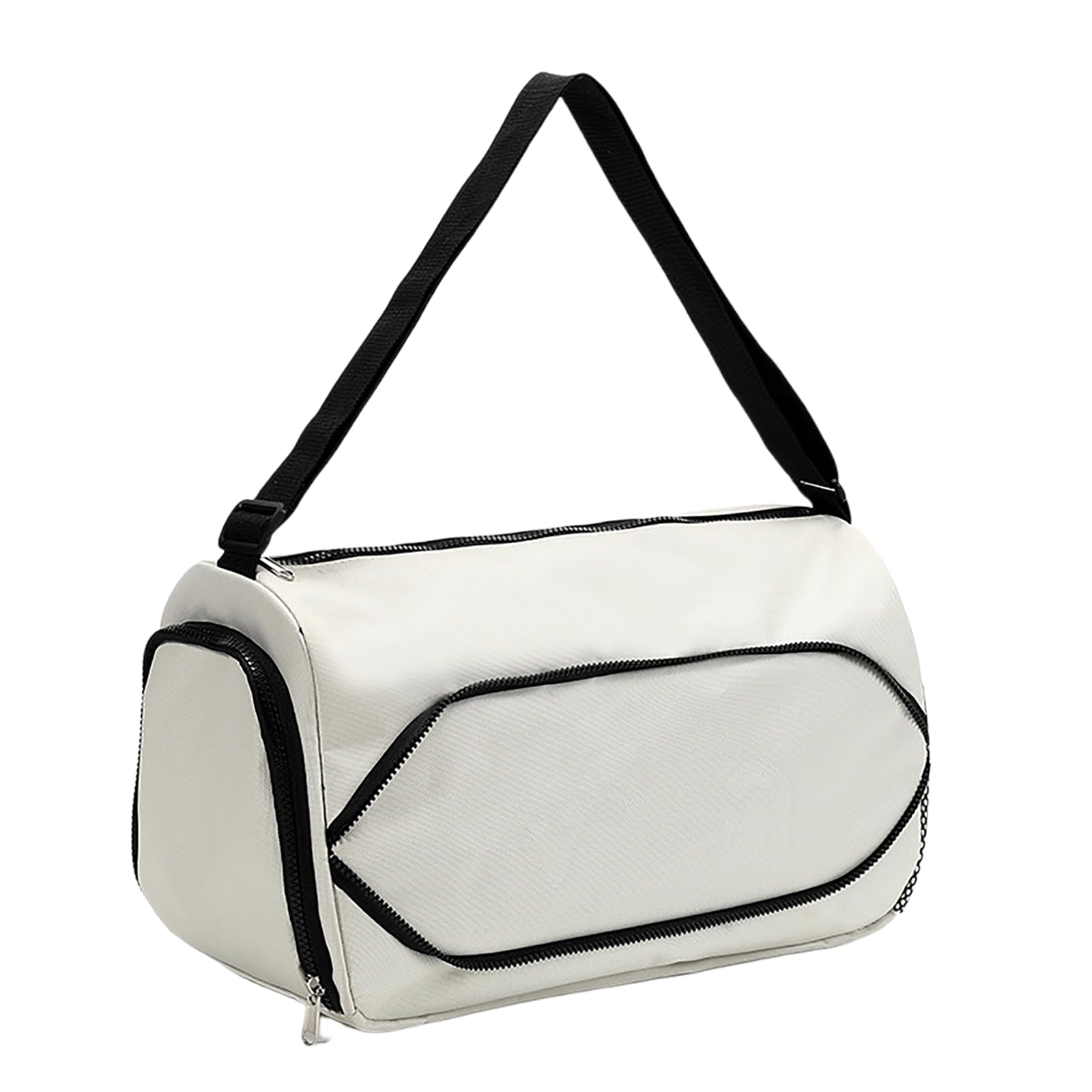 Personalized Customized Gym Bag, Duffle Sports Bag, Single-Shoulder Sports Training Travel Bag with Independent Shoe Compartment (White)