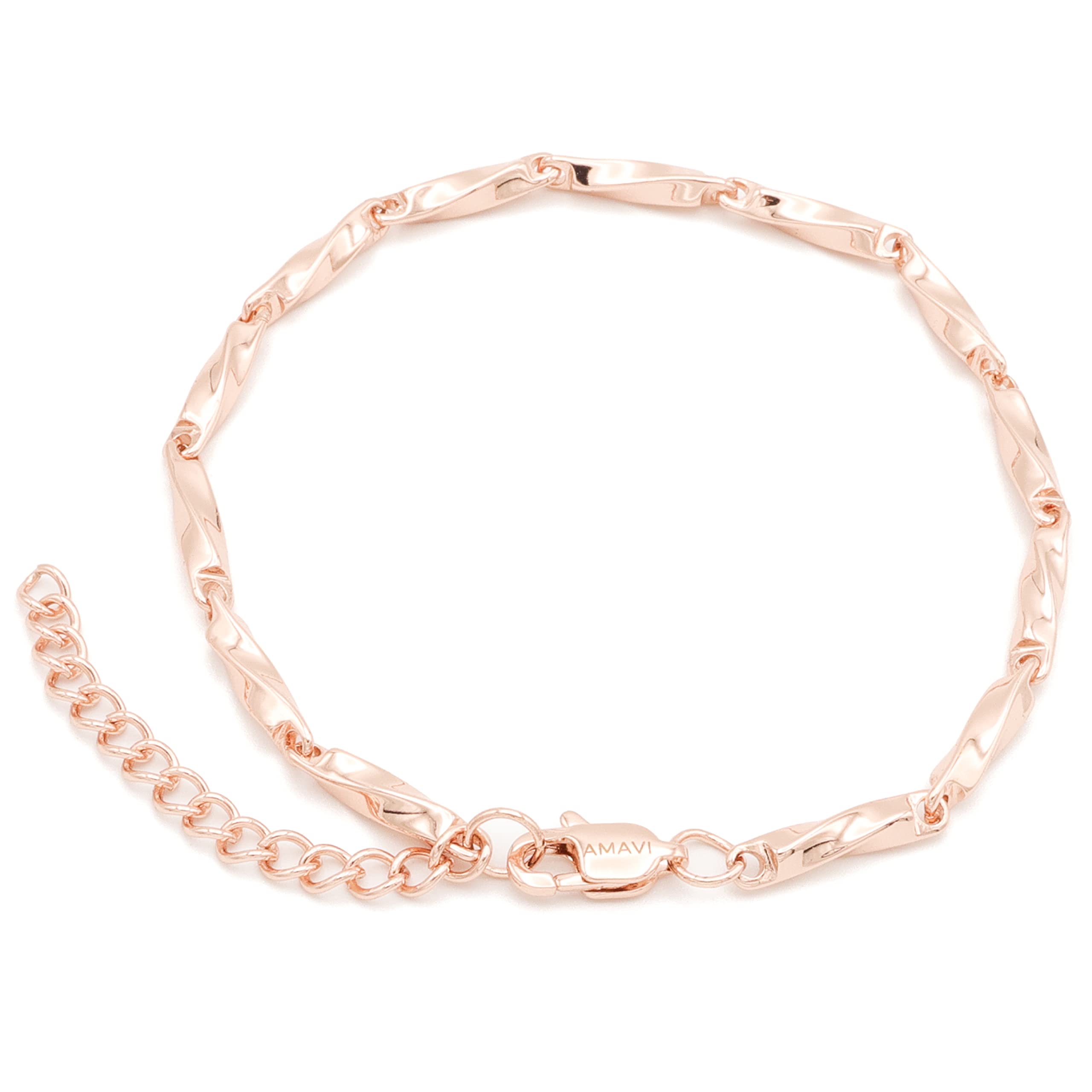 AMAVI® Fußkettchen Damen Silber – Fussketten für Frauen Nickelfrei & Hautverträglich, elegante Fußkette Damen Anklet (Fusskette) – Fußkettchen für Damen als Schmuck Geschenk