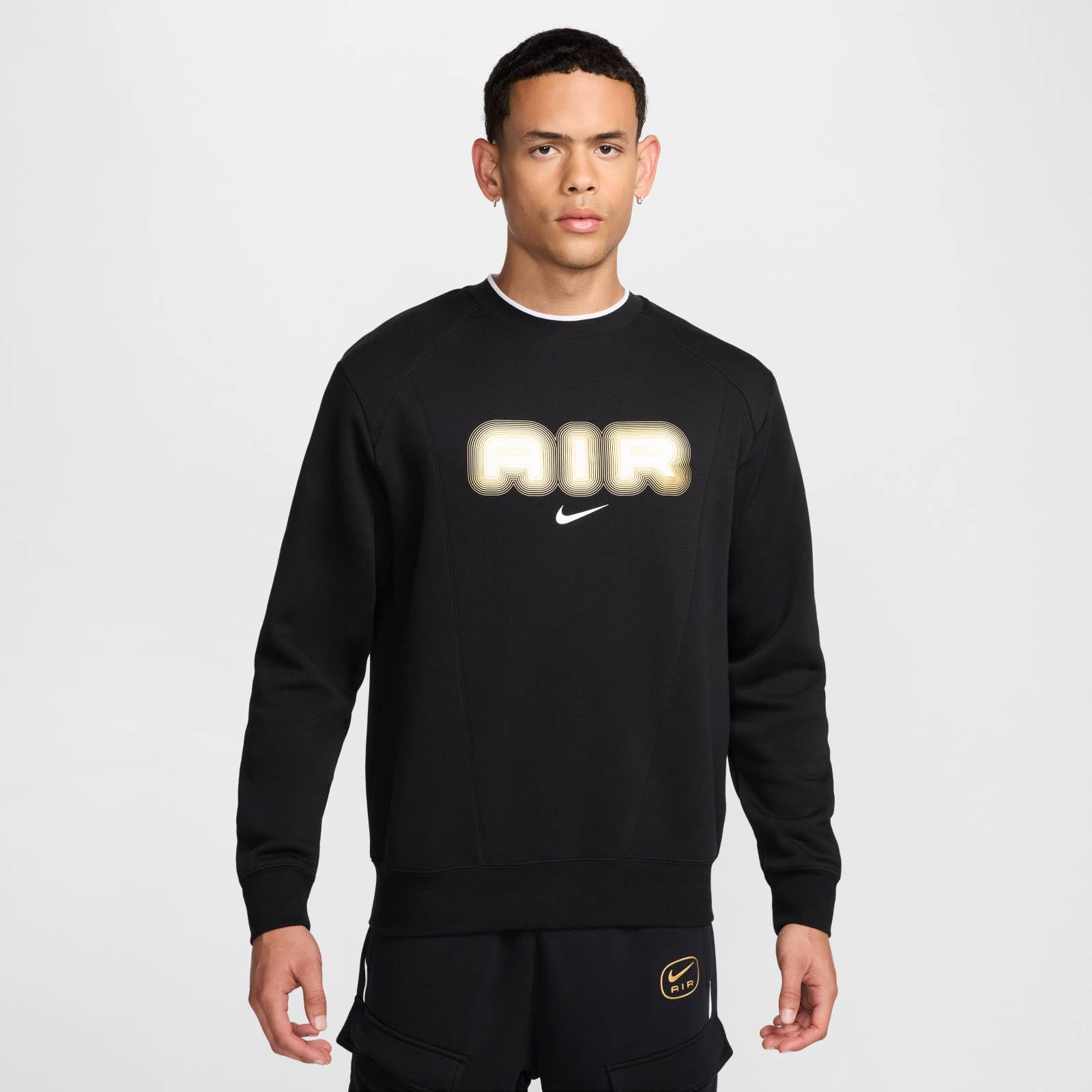 NIKE Bluza sportowa Mężczyźni Nike Air Fleece-sweatshirt mit Rundhalsausschnitt für Herren
