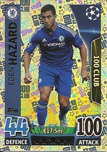 Champions League Match Attax Topps 15/16 Eden Hazard 100 Hundred Club 2015/2016 Trading Card Champions League Match Attax Topps 15/16 Eden Hazard 100 Hundred Club 2015/2016 Trading Card