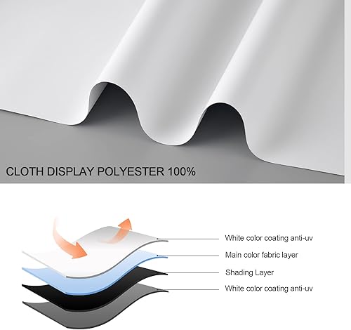 Miniatura 4 de Persianas enrollables sin cordones 100% opacas (32 pulgadas de ancho x 72 pulgadas de alto, blanco), con sistema de resorte para proteger la