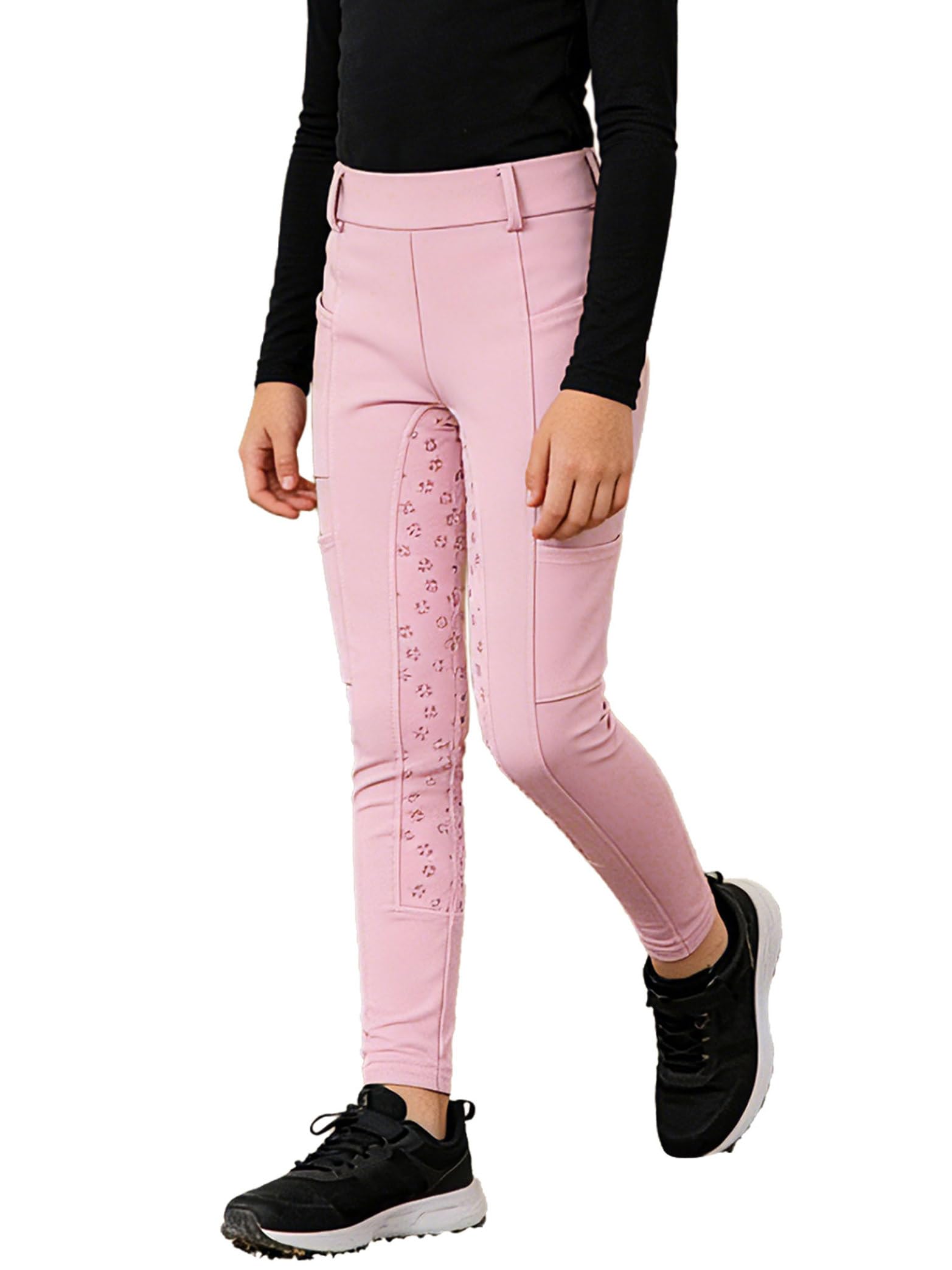 Dziewczęce spodnie do jazdy konnej, legginsy dla dzieci, długie, trenujące konie, rajstopy, relaksująca jazda na szlaku, ćwiczenia, spodnie do jazdy konnej