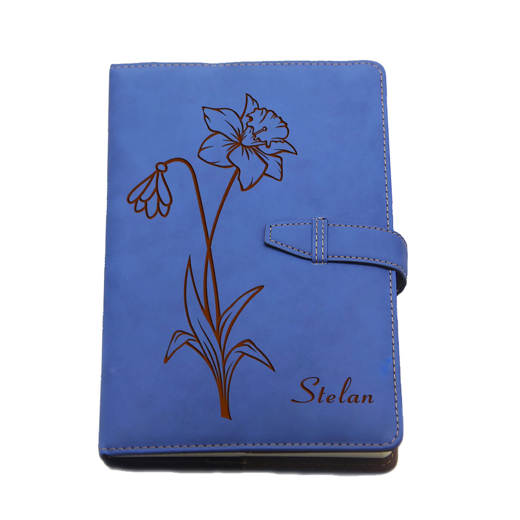 Personalised Journal Notebook Gifts for Women Men Diary Notebook Diary Business Diary Note Book Custom Gift for Him Her A5 PU Leather Notebook Stationary Gifts for Birthday Christmas(Blue Design 2)