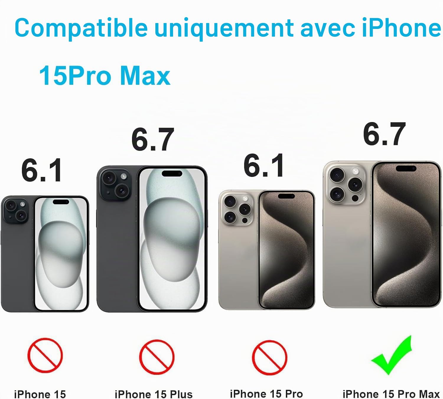 Coque batterie pour iPhone 15 Pro Max, 13 800 mAh rechargeable, coque de charge étendue, compatible avec iPhone 15 Pro Max (batterie de secours de 6,7", noir)