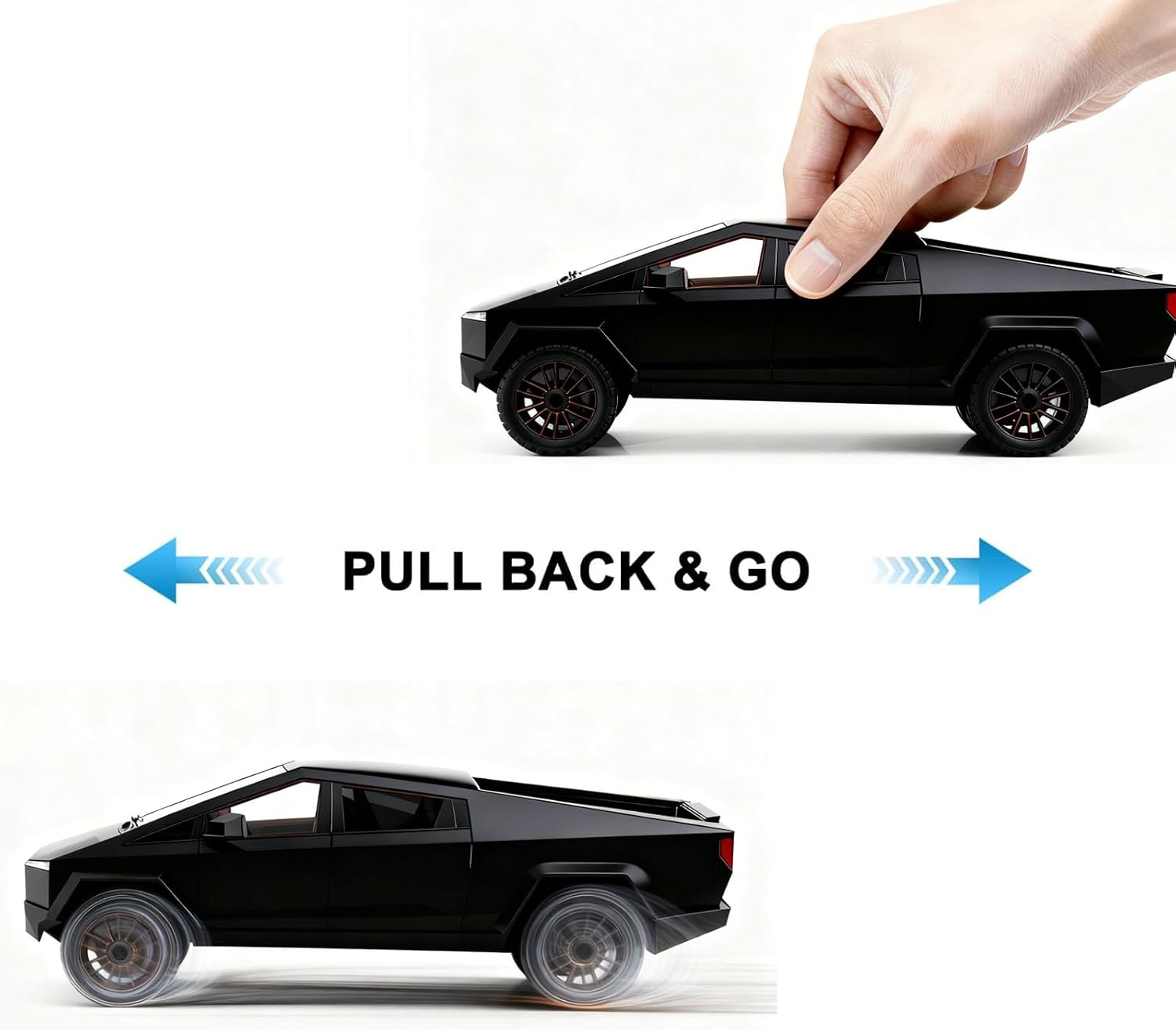 1:22 Scale Toy Trucks Die-Cast Metal Body,Pull Back Car with Opening Doors with Metal Motorcycle,Boy Truck Toy for Age 3+