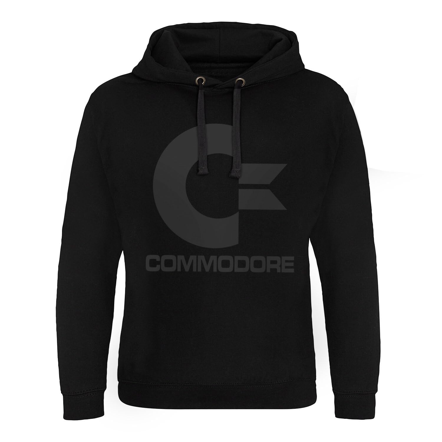 Commodore 64 Officiellement sous Licence Commodore Black Logo Sweat à Capuche épique (Noir), Small