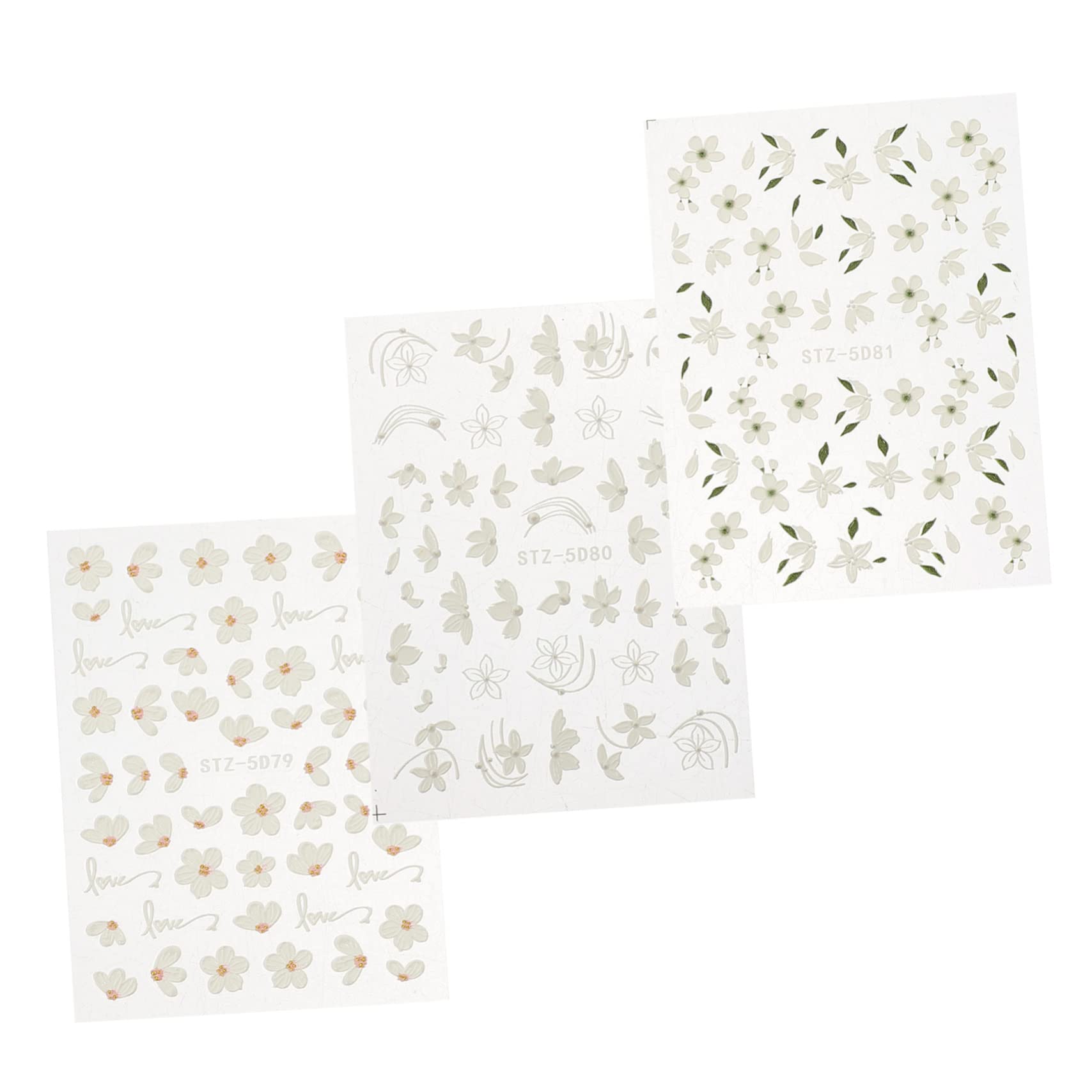 FOMIYES 5 Set Adesivi Unghie Fiori Stickers Decorativi Per Nail Art Facili Applicare Per Decorazioni E Professionali 3 Fogli*5