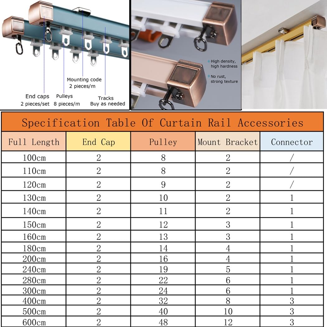 Binario da soffitto in alluminio per tende e divisori, 320 cm, regolabile, montaggio a parete/montaggio bianco perfetto per casa e ufficio