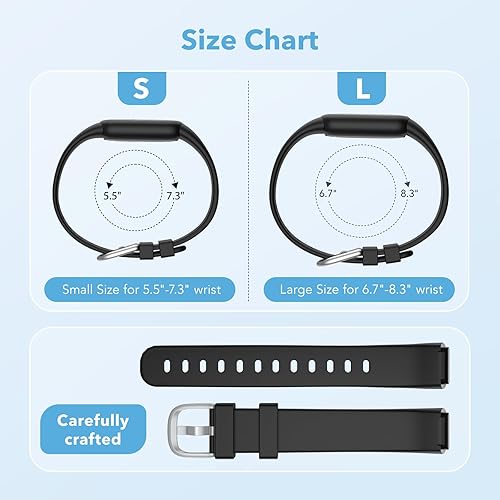 Miniatura 4 de Paquete de 2 bandas impermeables compatibles con correas Fitbit Luxe para mujeres y hombres, pulseras clásicas de repuesto deportivas suaves