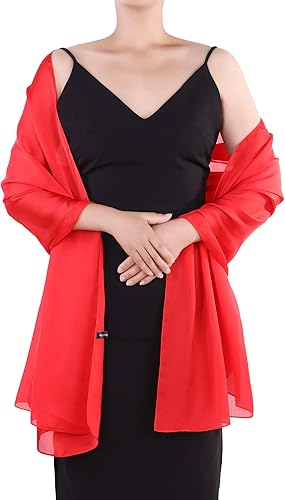 Miniatura 2 de Boao Bufandas suaves y largas de satén para mujer, bufanda ligera y transparente para accesorio de fiesta de boda