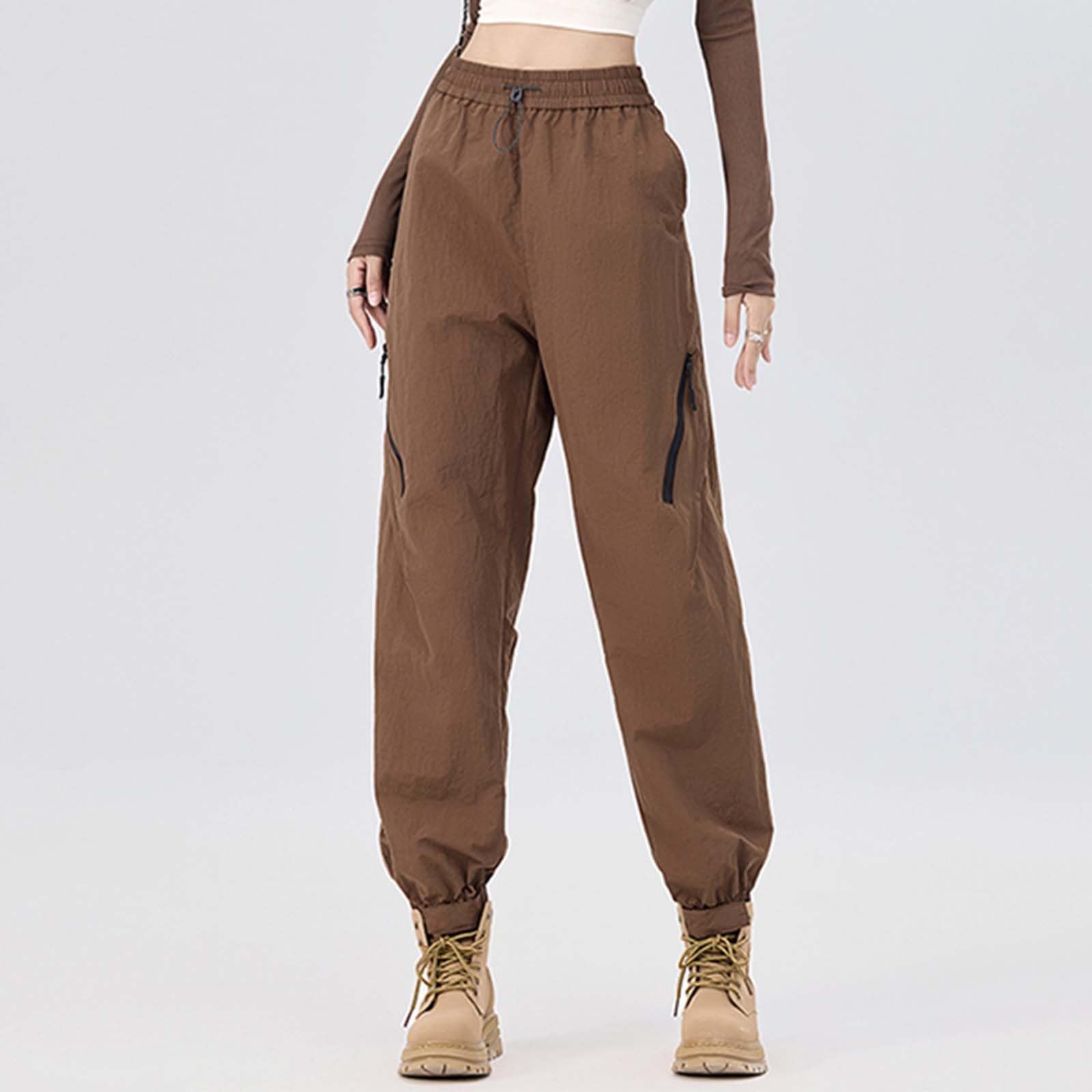 Generico Pantaloni Donna Trekking Estivi Pantalone Estivo Cargo Sportivi Jogger Curvy Baggy Palazzo Push Up Harem Palestra Tattici da Ciclisti Lavoro Sweatpants