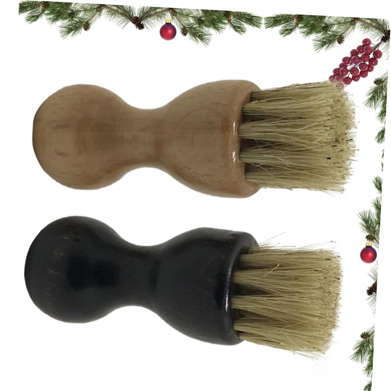 Uonlytech 2 Piezas Cepillo de Limpieza para Zapatos de Madera de Haya Multifuncional Portátil Diseño Creativo para Limpieza y Pulido y Oscuro